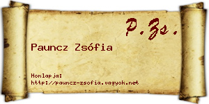 Pauncz Zsófia névjegykártya